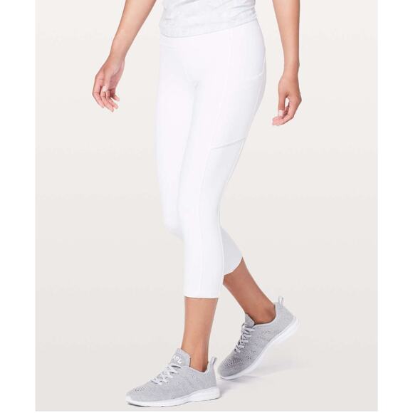 Lululemon Speed Up Crop 21" White Thick Legging Size 4 - Picture 2 of 11